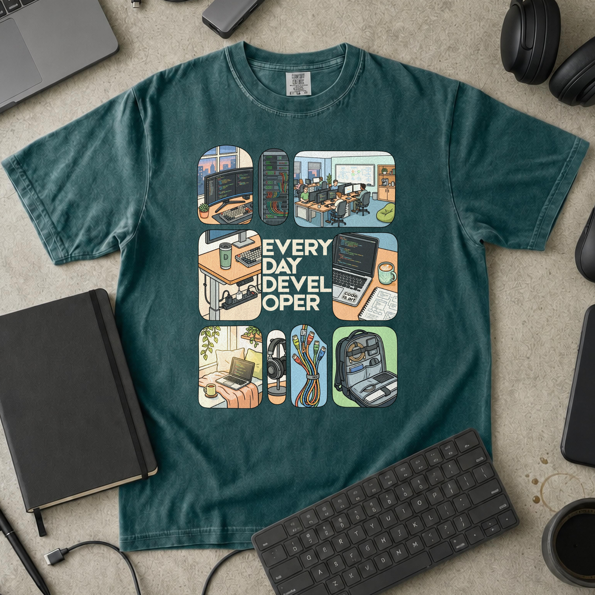 Every Day Developer Premium Shirt — blue spruce Premium Shirt mock-up