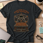 Everything Is Staged for Sacrifice Shirt — Black storefront mockup