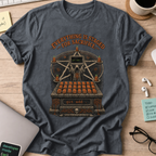 Everything Is Staged for Sacrifice Shirt — Dark Heather storefront mockup