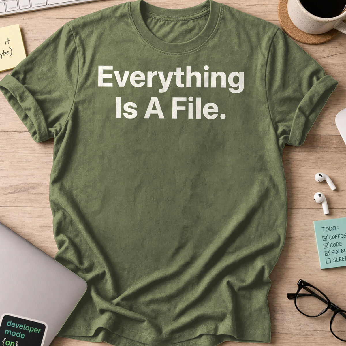 Everything Is A File Shirt - Military Green