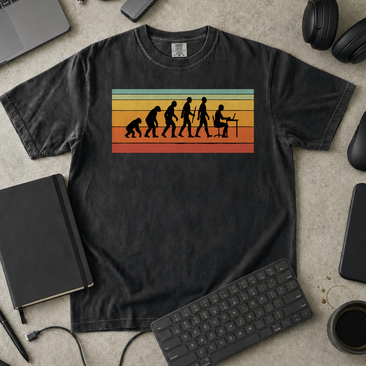 evolution of developers Premium Shirt — black Premium Shirt mock-up