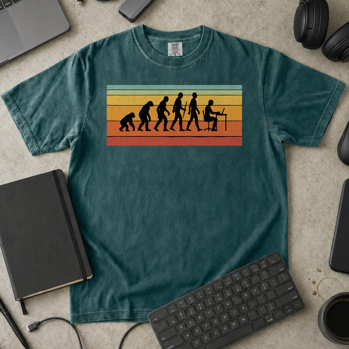 evolution of developers Premium Shirt — blue spruce Premium Shirt mock-up