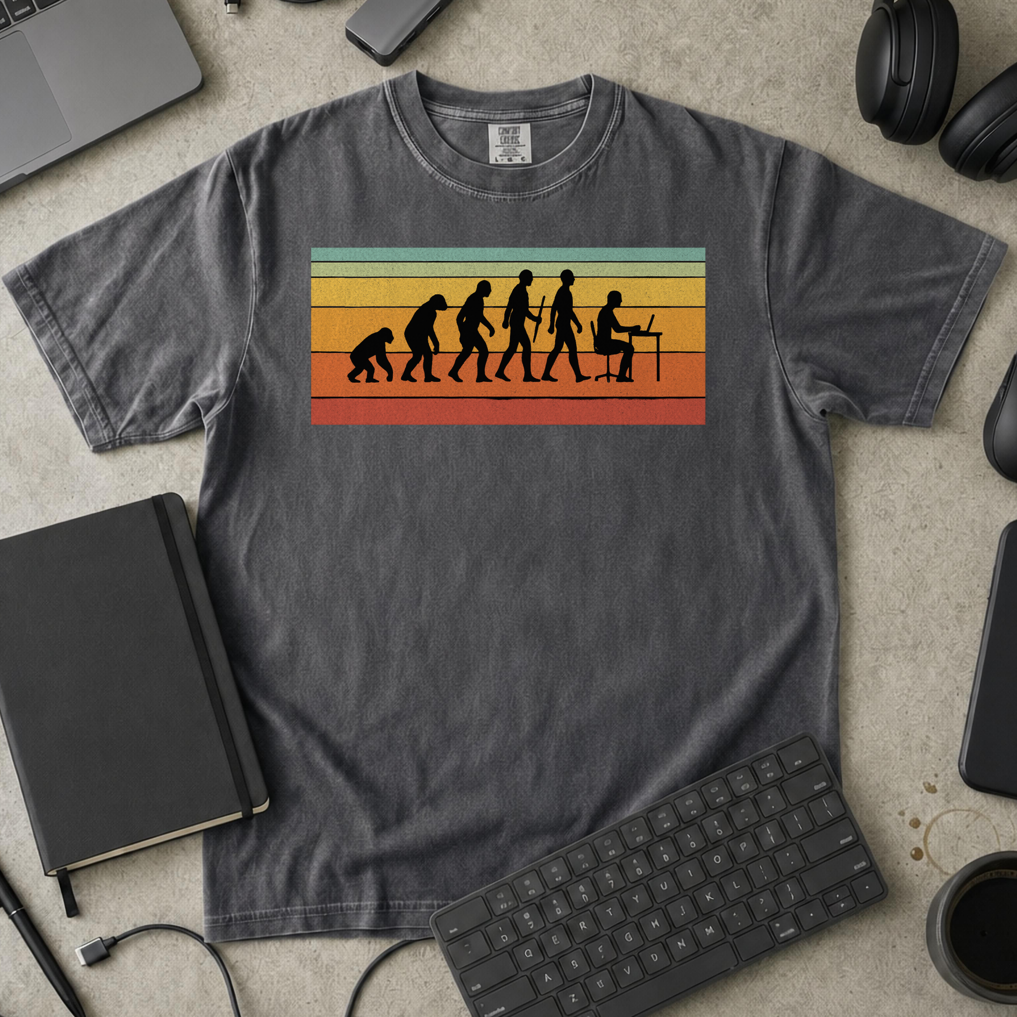 evolution of developers Premium Shirt — pepper Premium Shirt mock-up