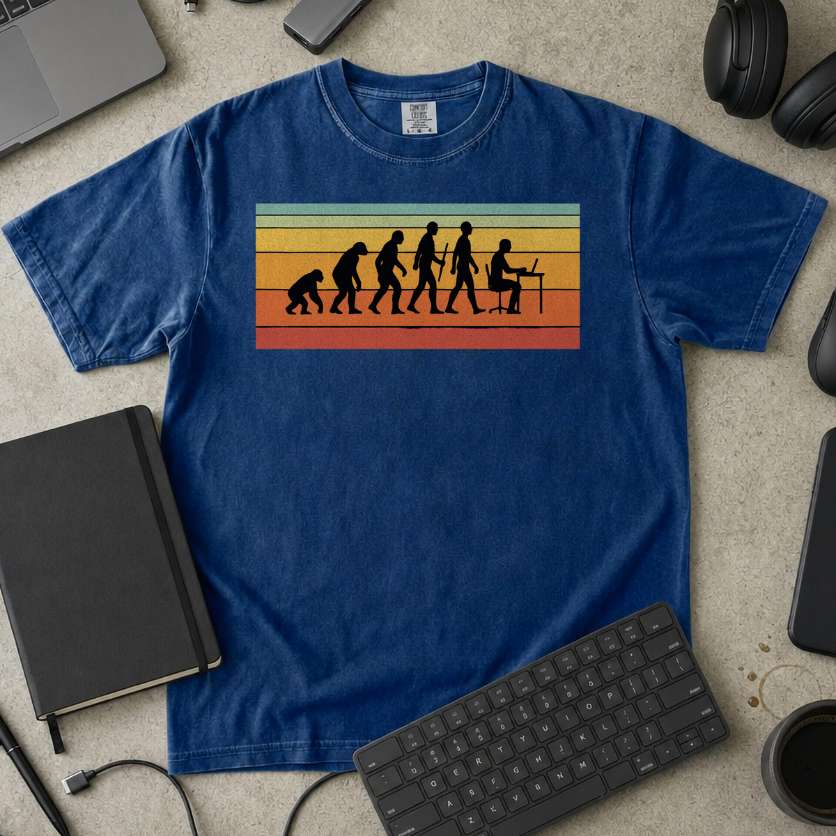 evolution of developers Premium Shirt — true navy Premium Shirt mock-up