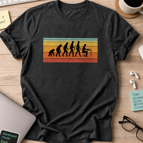 evolution of developers shirt - Black