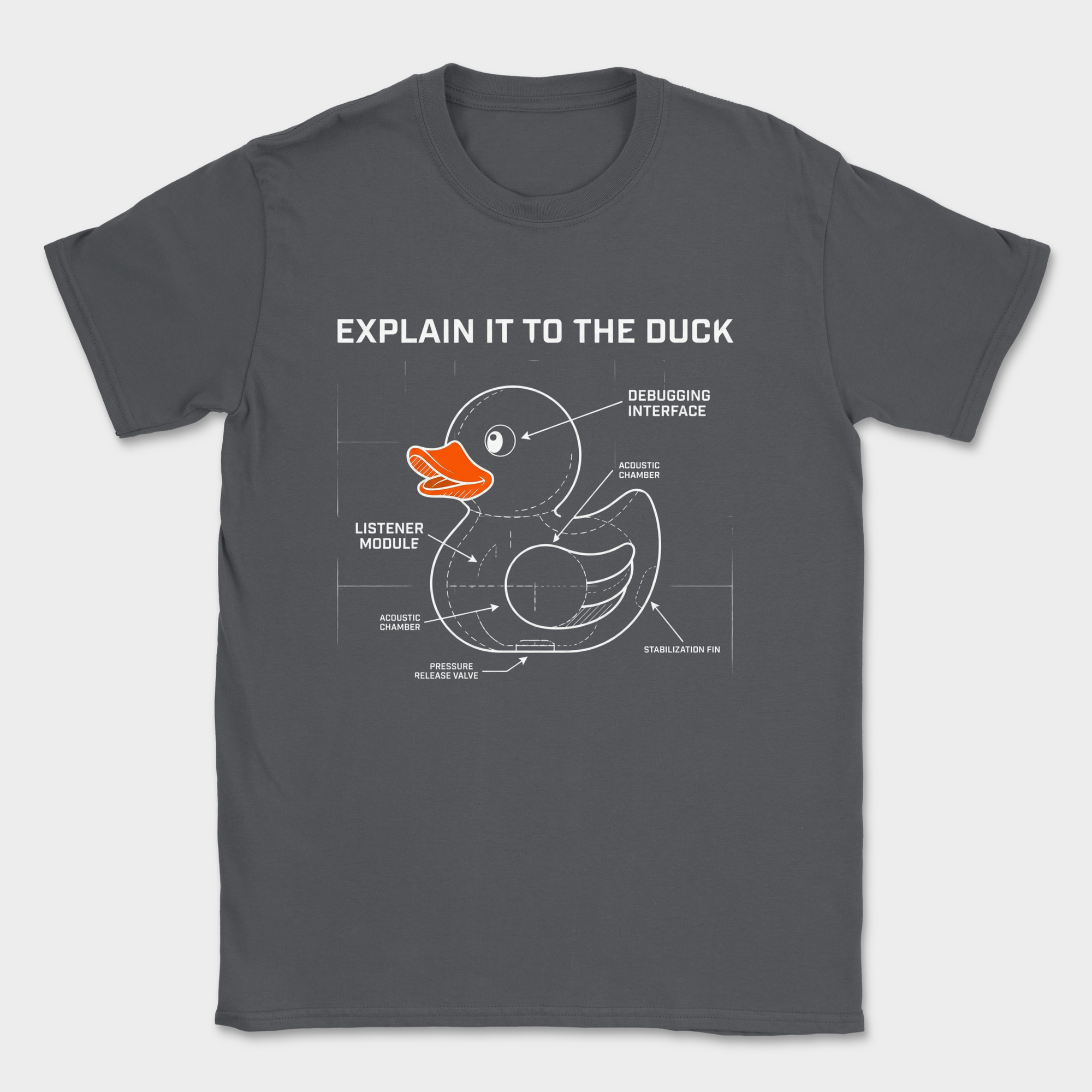 explain it to the duck shirt — Dark Heather Grey