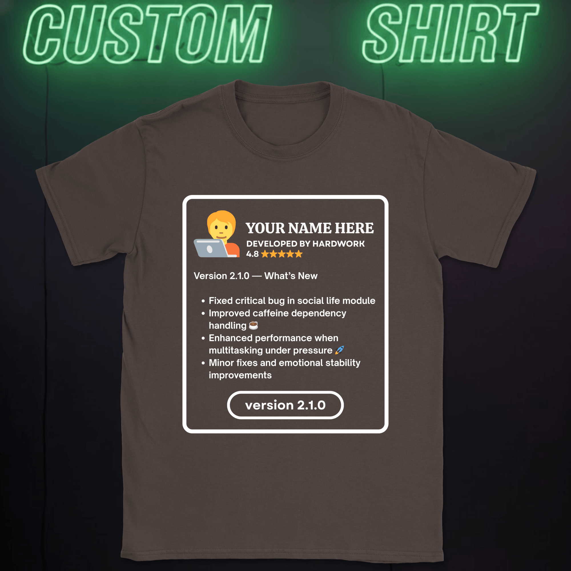 app version custom shirt