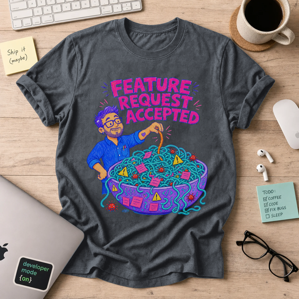 Feature Request Accepted Shirt — Dark Heather