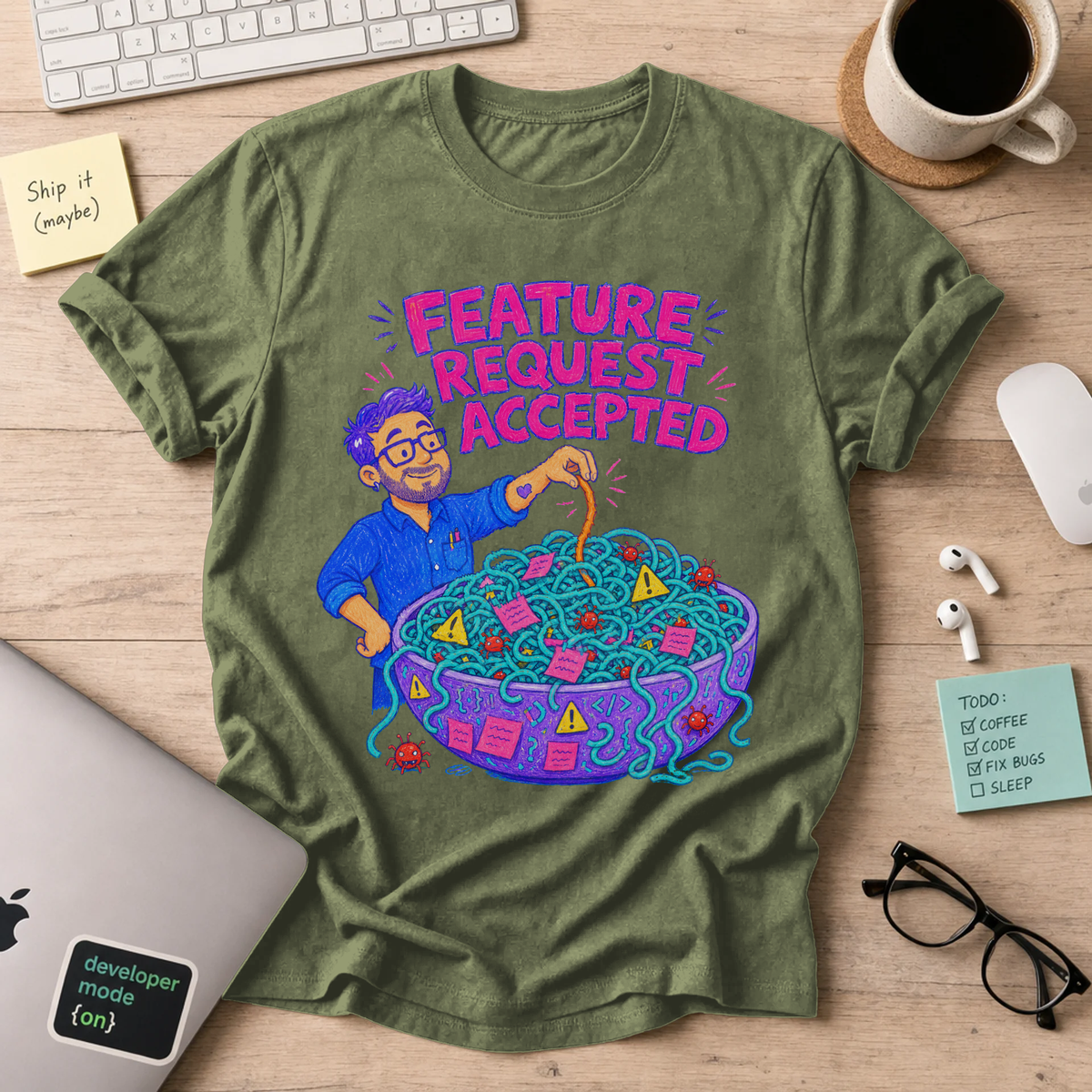 Feature Request Accepted Shirt — Military Green