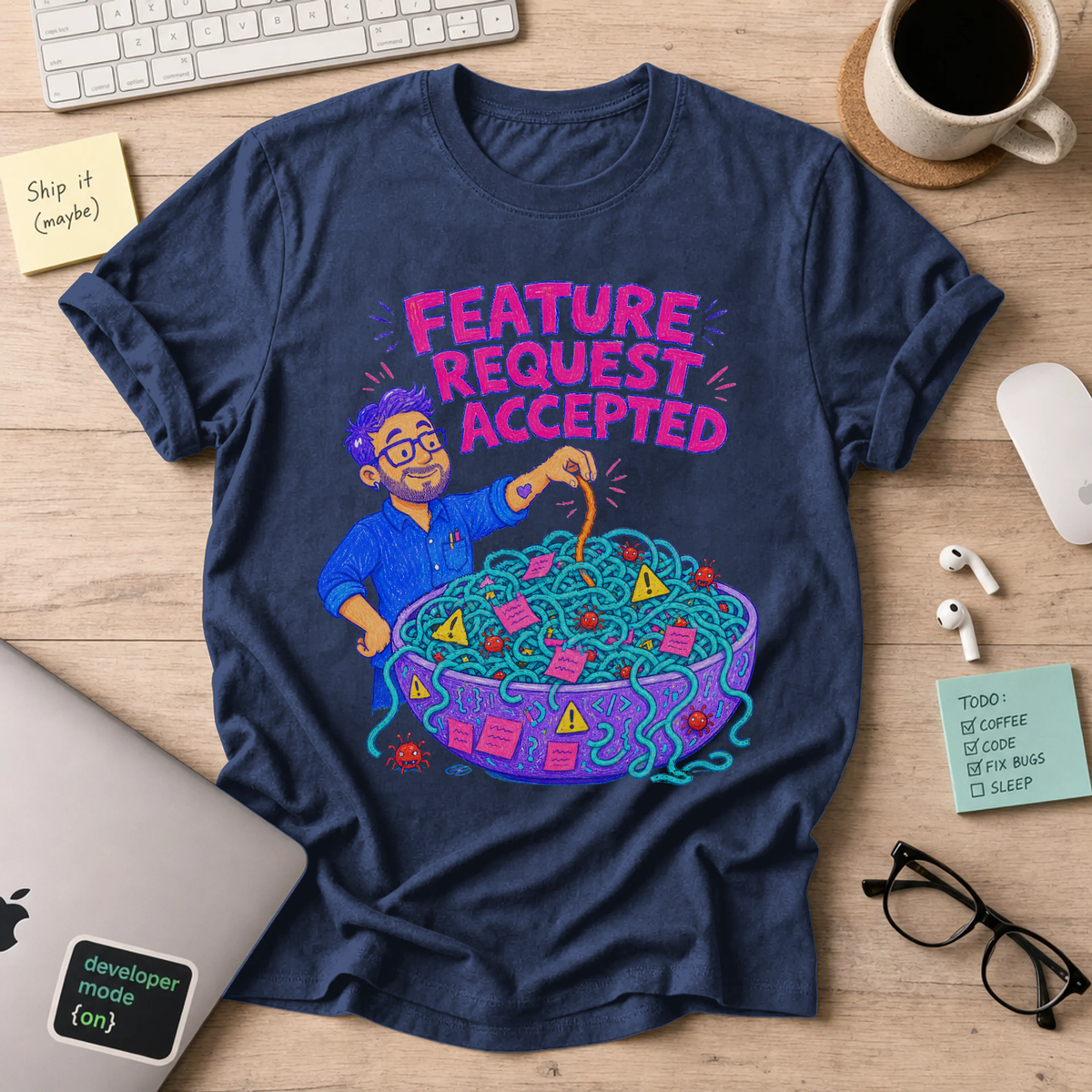 Feature Request Accepted Shirt — Navy