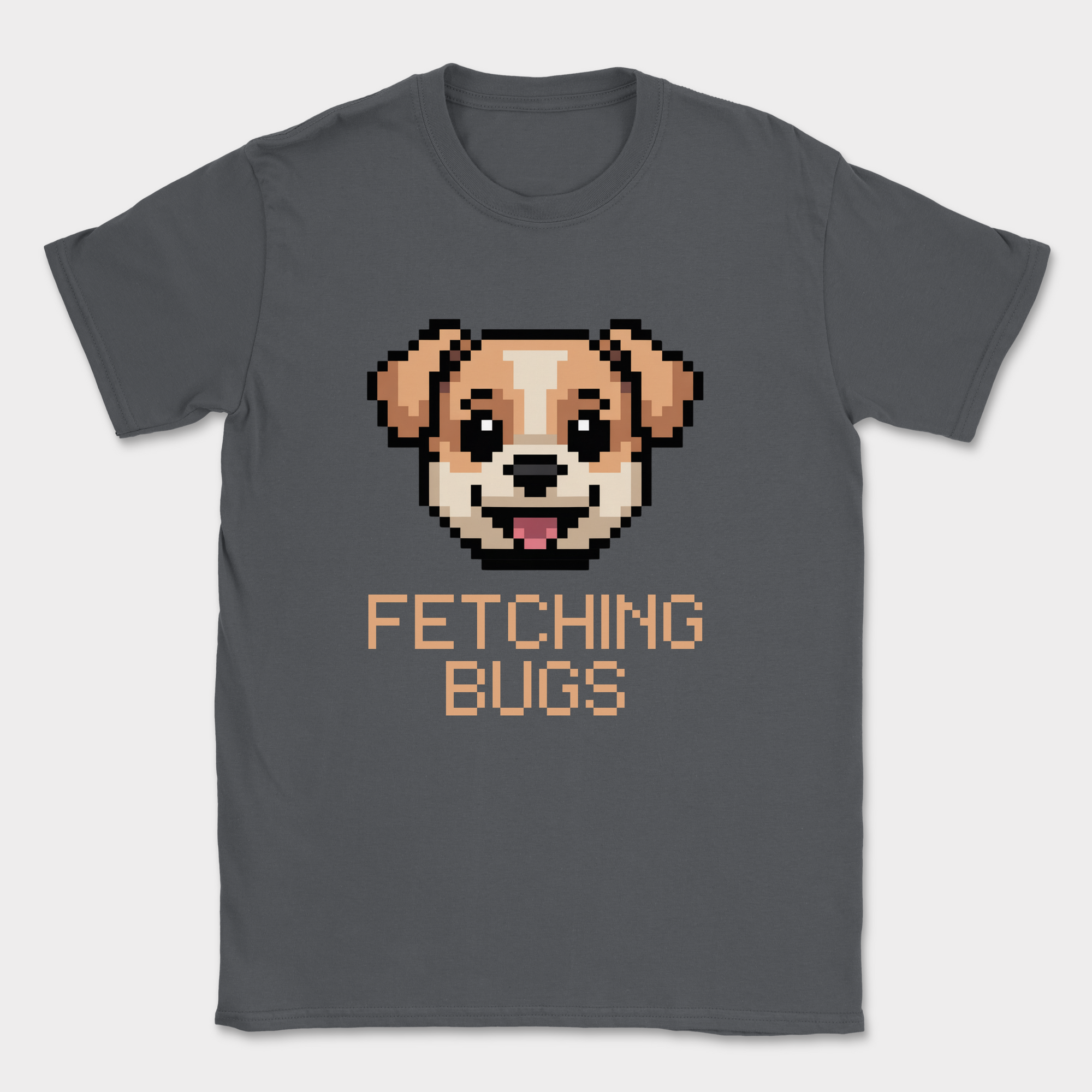Fetching bugs dogs shirt — Dark Heather Grey