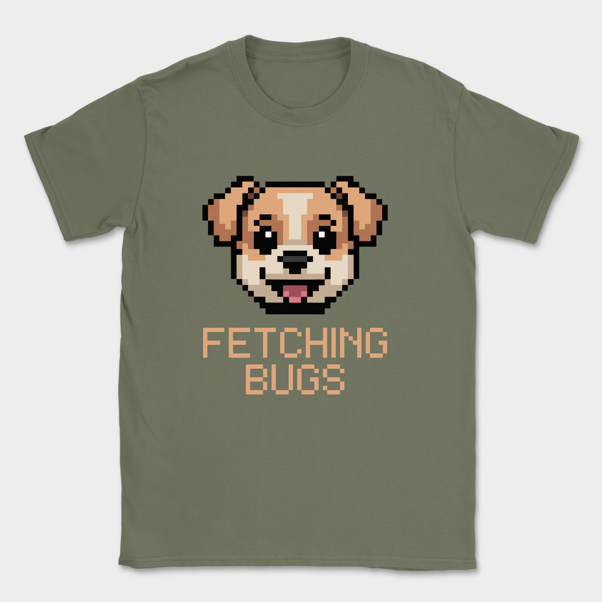 Fetching bugs dogs shirt — Military Green