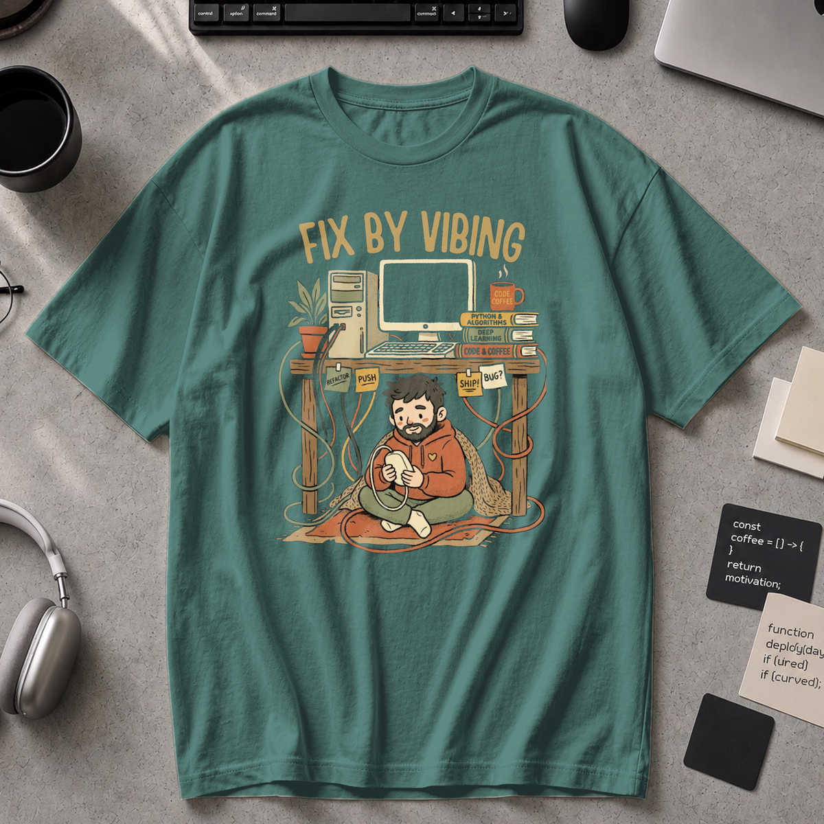 Fix By Vibing Premium Shirt - Blue Spruce