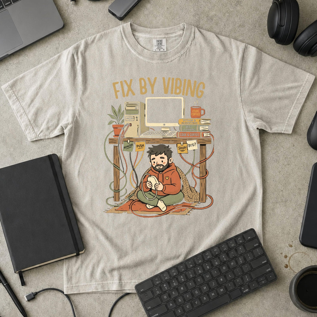 Fix By Vibing Premium Shirt — ivory Premium Shirt mock-up
