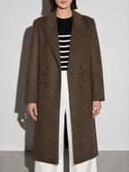 Above-the-knee Long Double-faced Wool Coat For Women - Focus Premium Fabric Finish Bust To Thigh