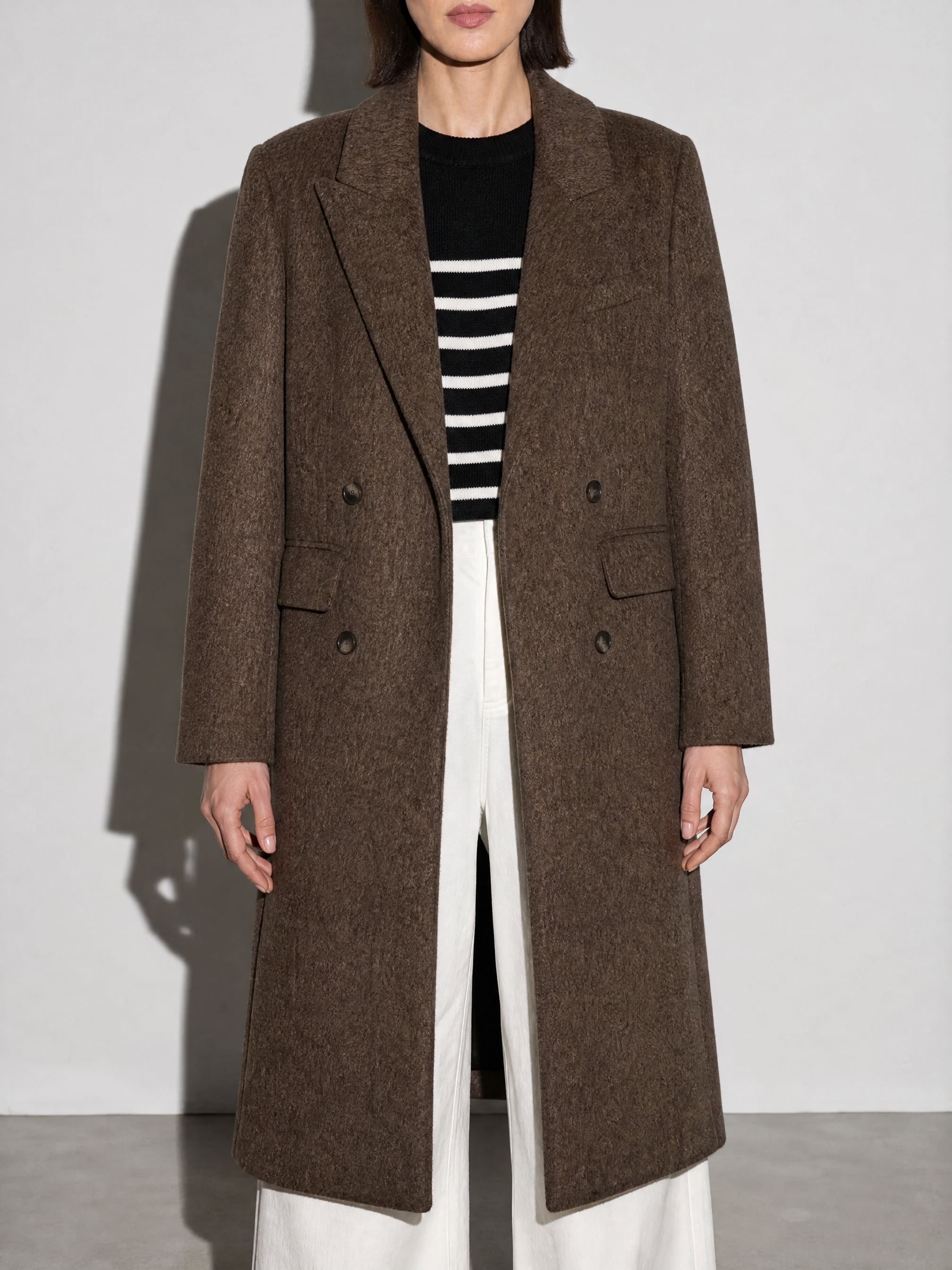 Above-the-knee Long Double-faced Wool Coat For Women - Focus Premium Fabric Finish Bust To Thigh