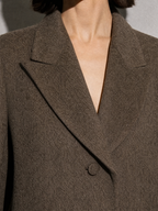 Above-the-knee Long Double-faced Wool Coat For Women - Focus Premium Fabric Finish Macro