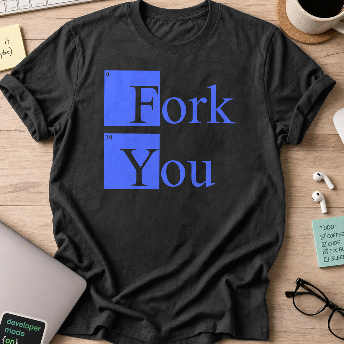 fork you shirt - Black