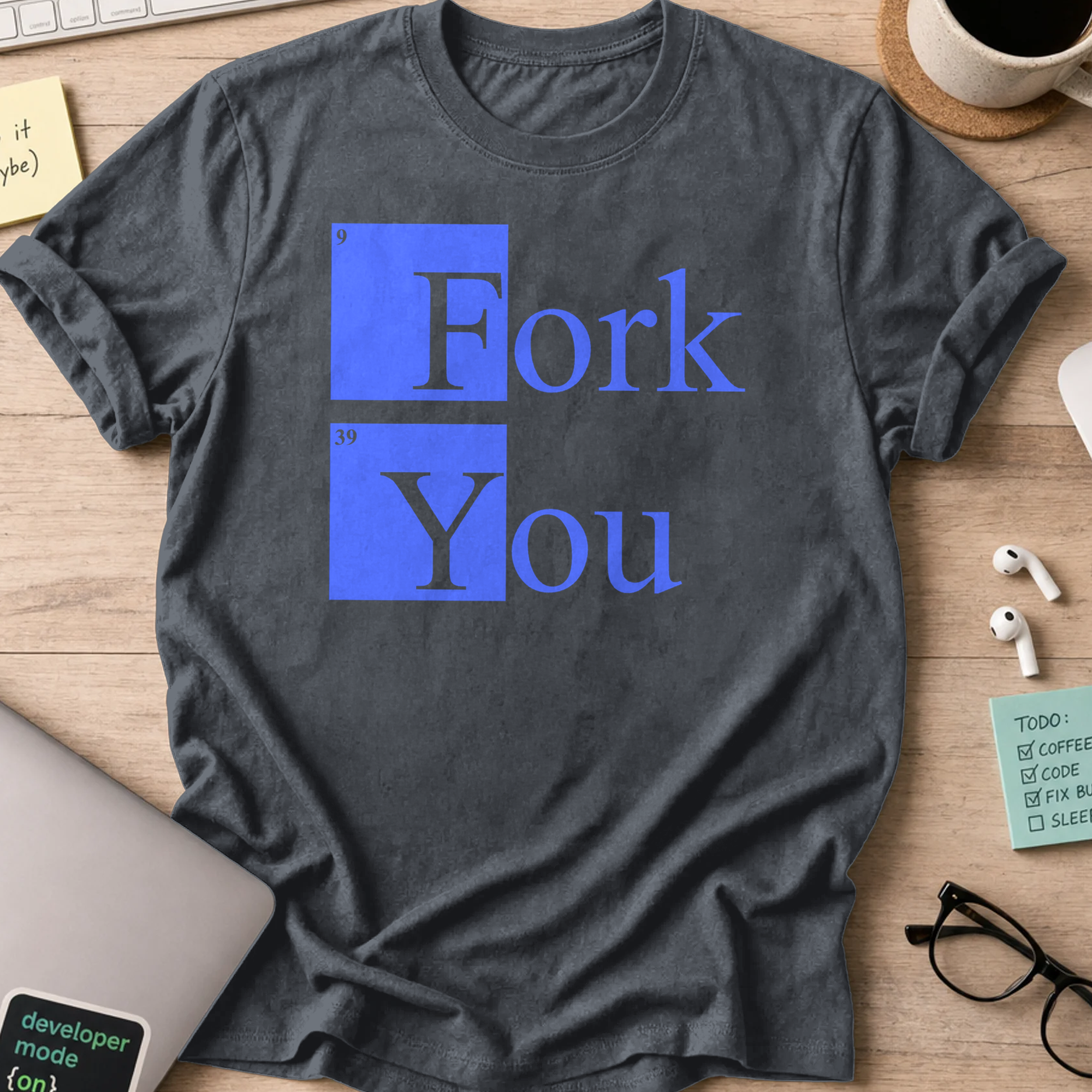 fork you shirt - Dark Heather