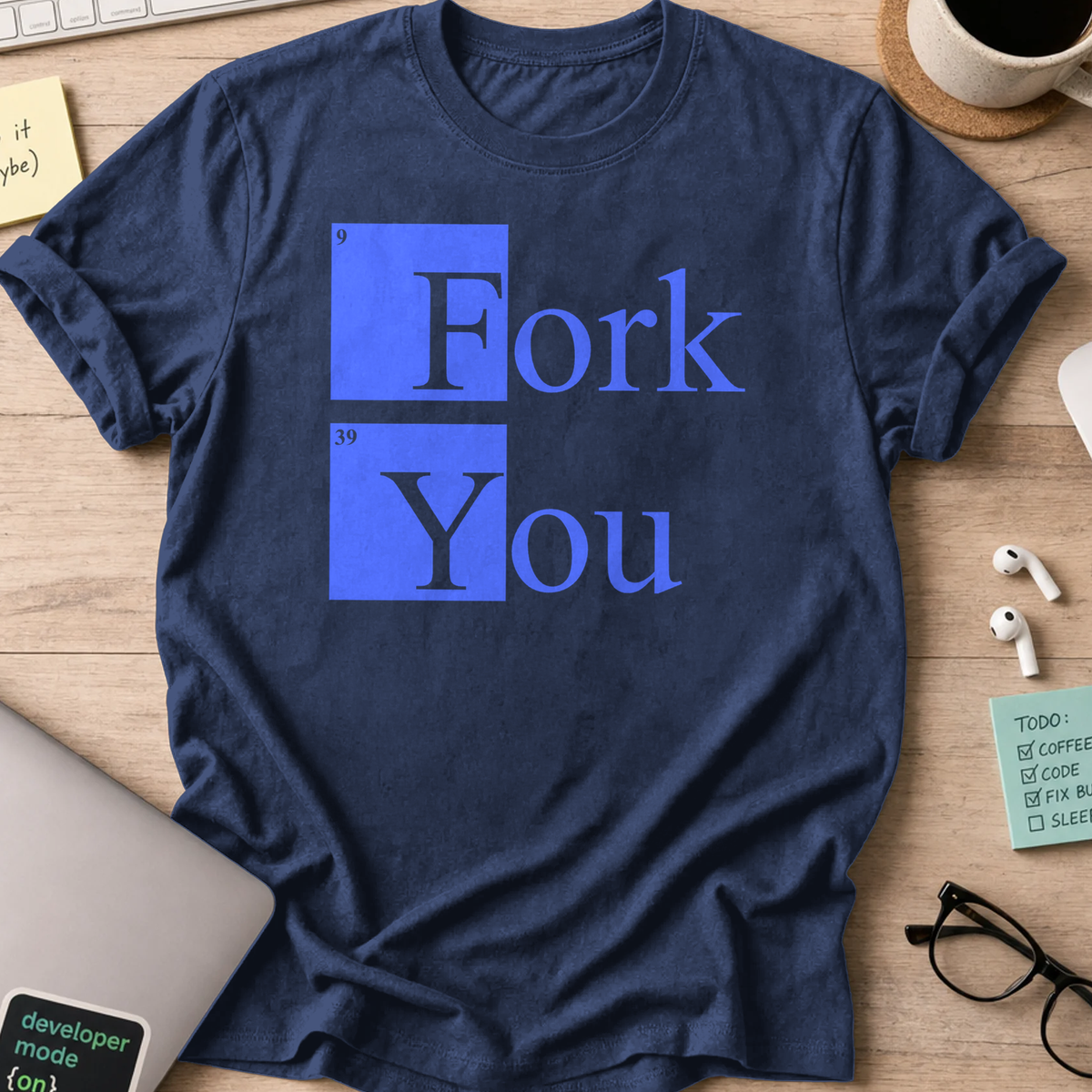 fork you shirt - Navy