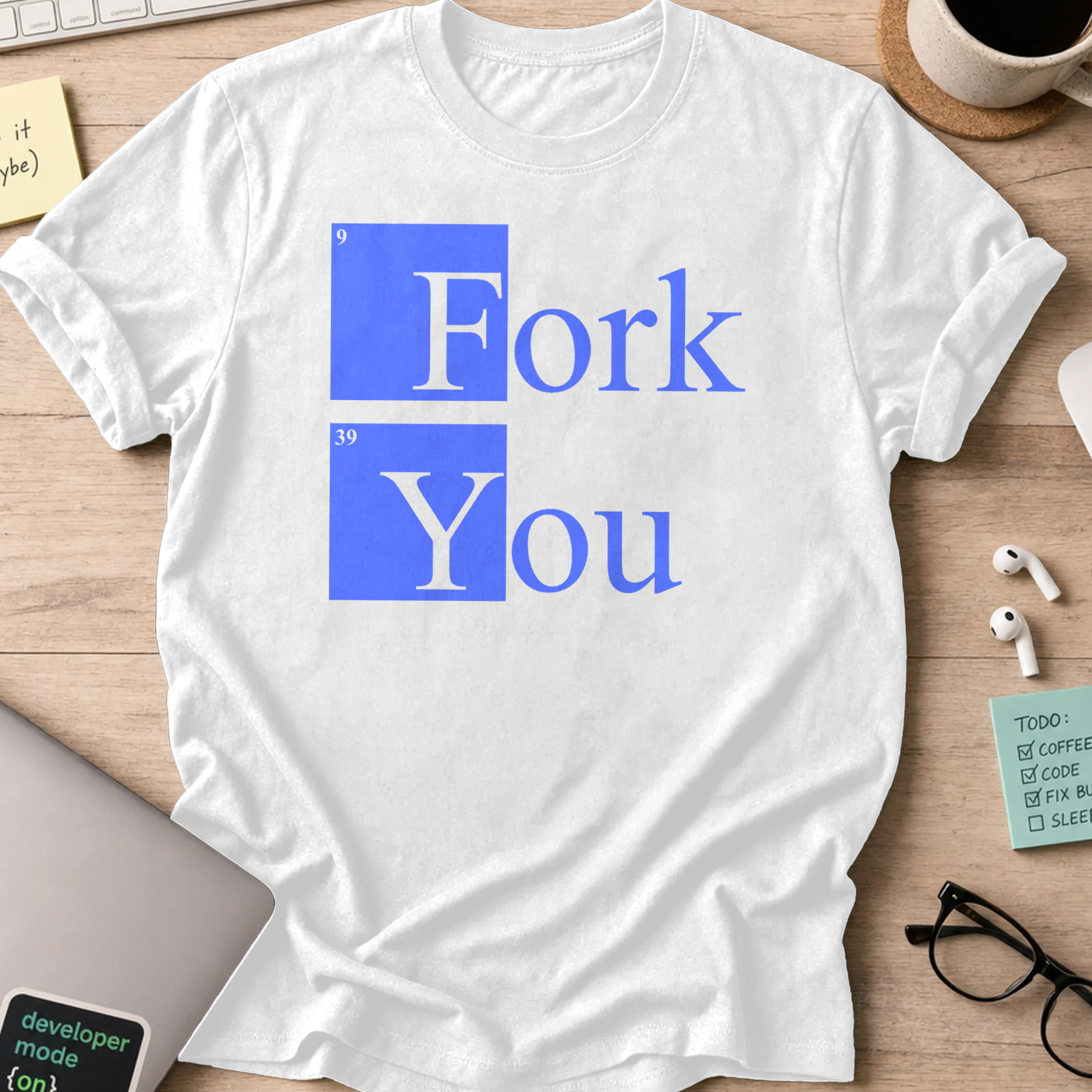 fork you shirt - White