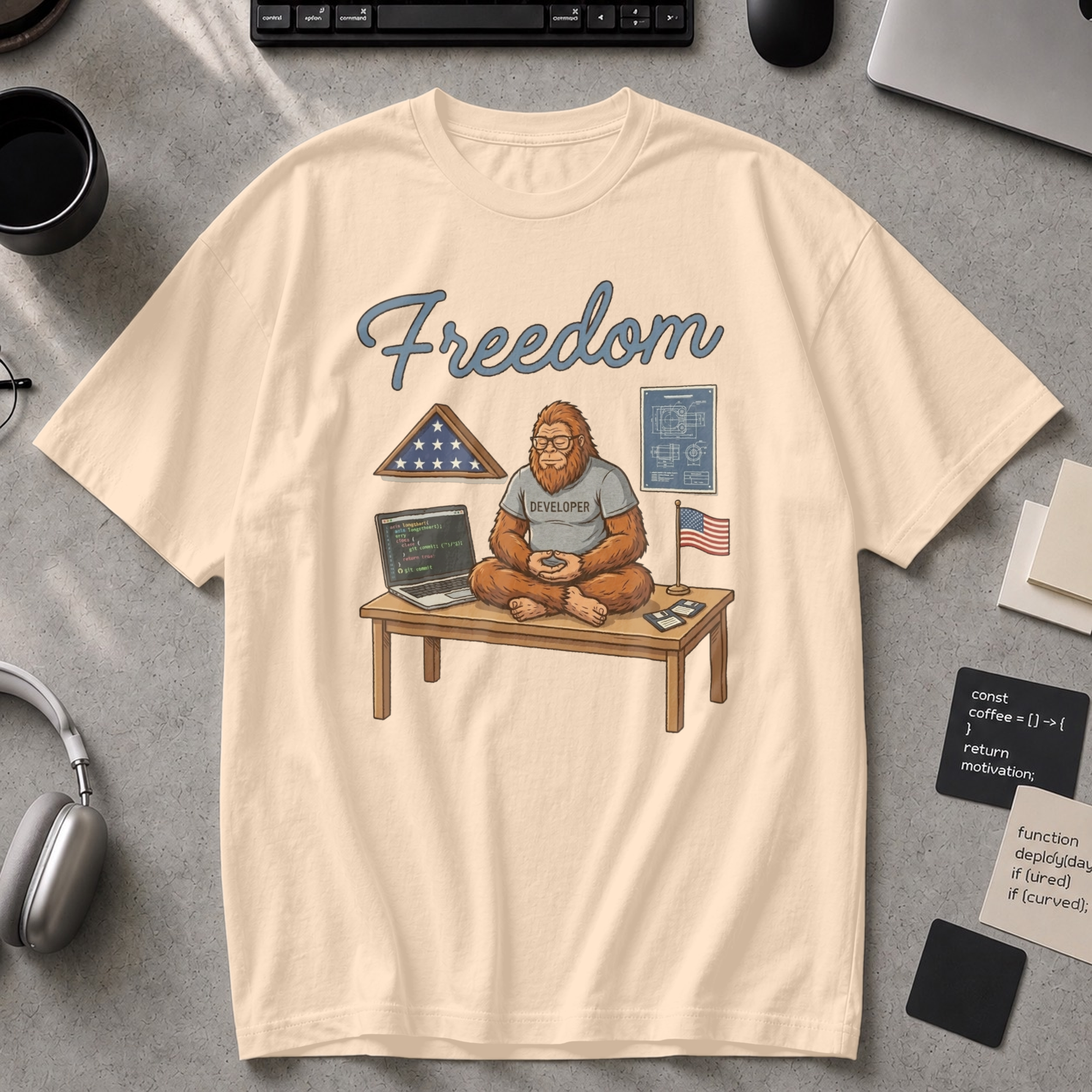 Freedom Bigfoot Coding Premium Shirt - Ivory