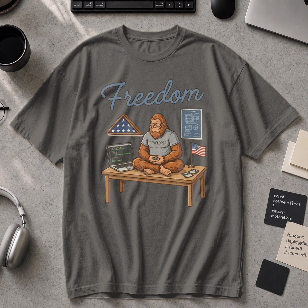 Freedom Bigfoot Coding Premium Shirt - Pepper