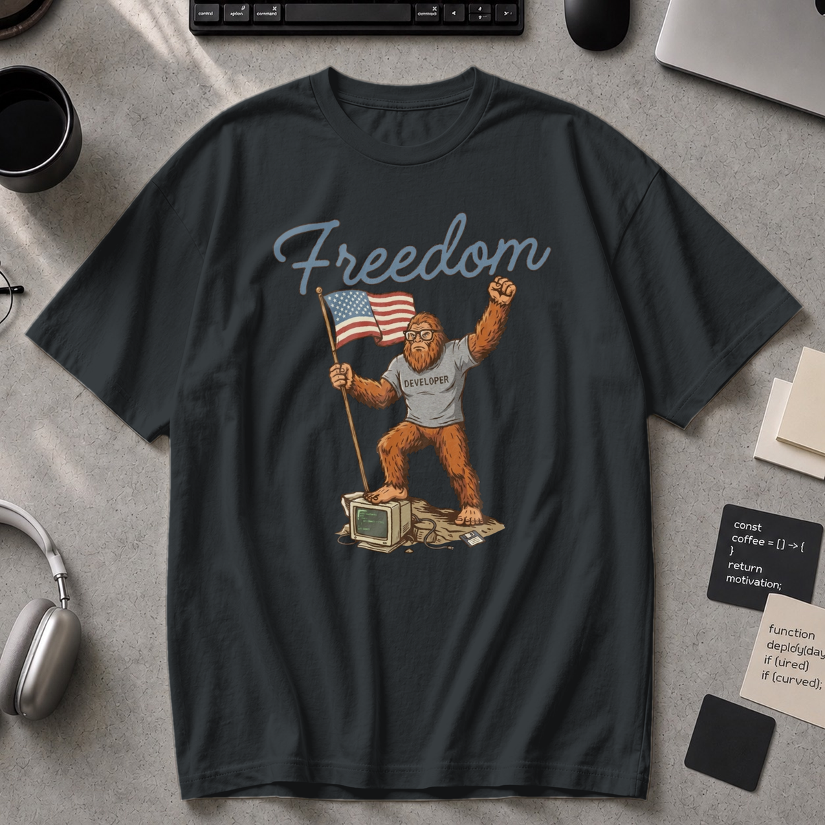Freedom Bigfoot Flag Premium Shirt - Black
