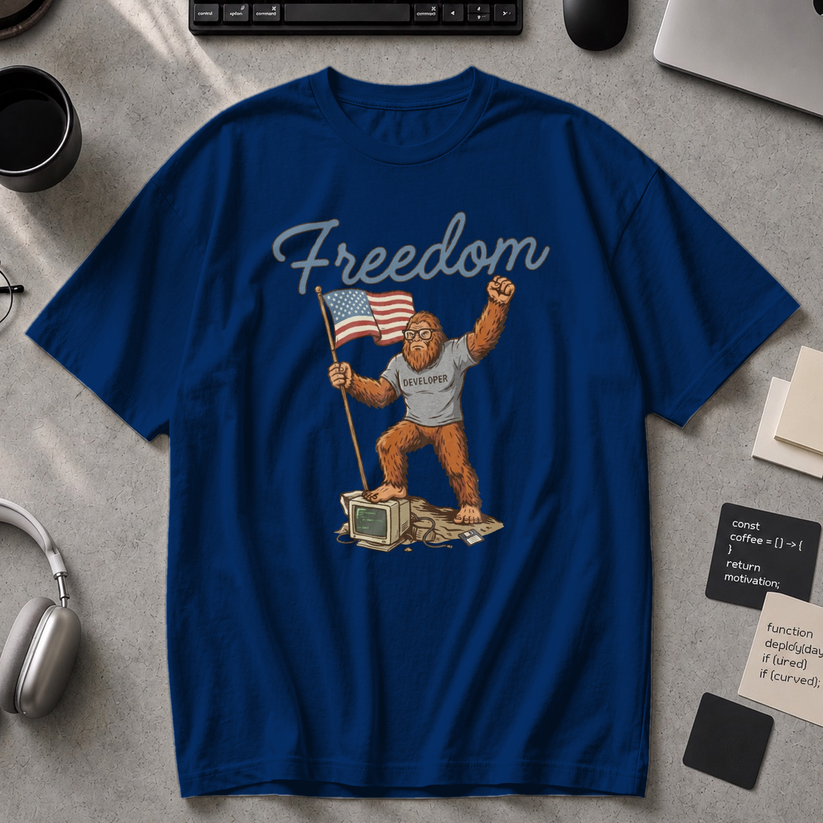 Freedom Bigfoot Flag Premium Shirt - True Navy