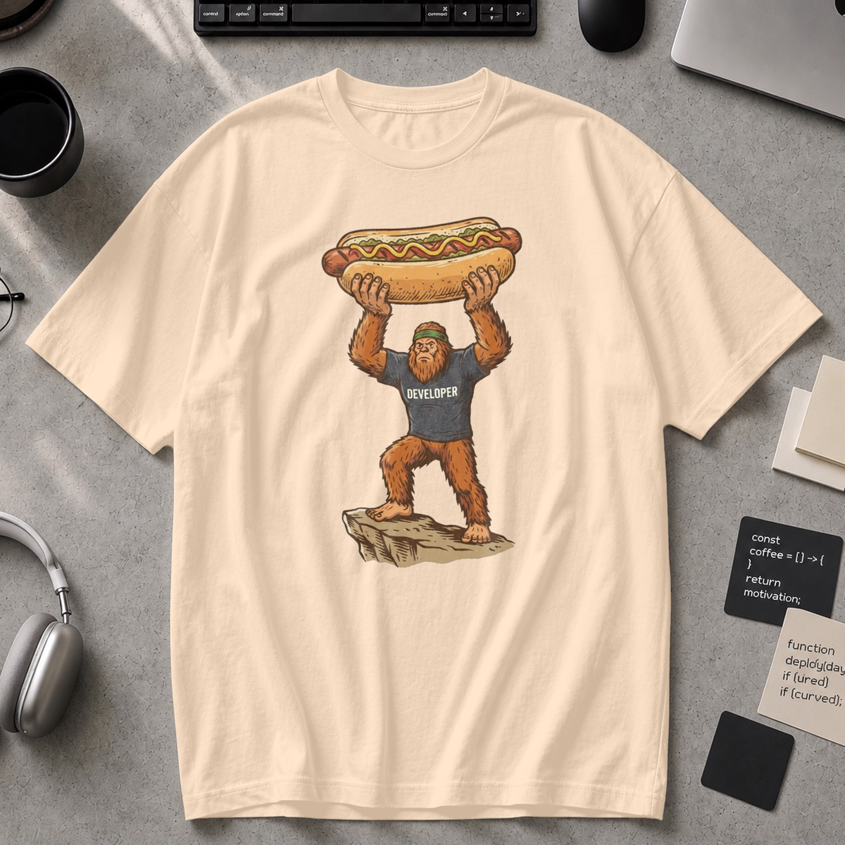 Freedom Bigfoot Hot Dog Press Premium Shirt - Ivory