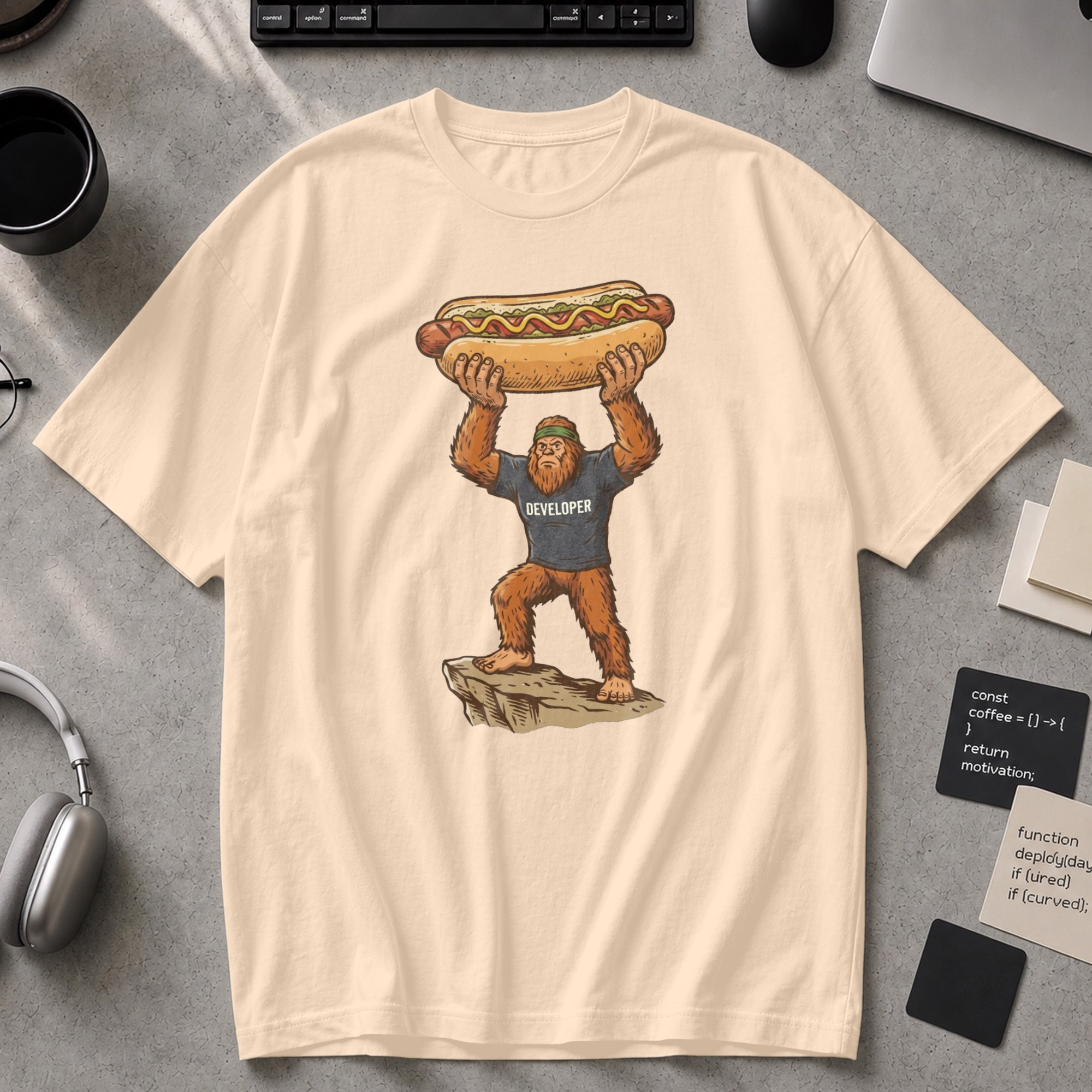 Freedom Bigfoot Hot Dog Press Premium Shirt - Ivory