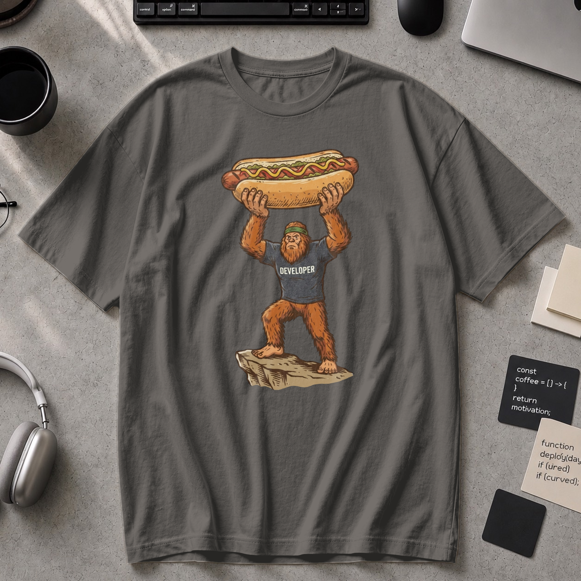 Freedom Bigfoot Hot Dog Press Premium Shirt - Pepper