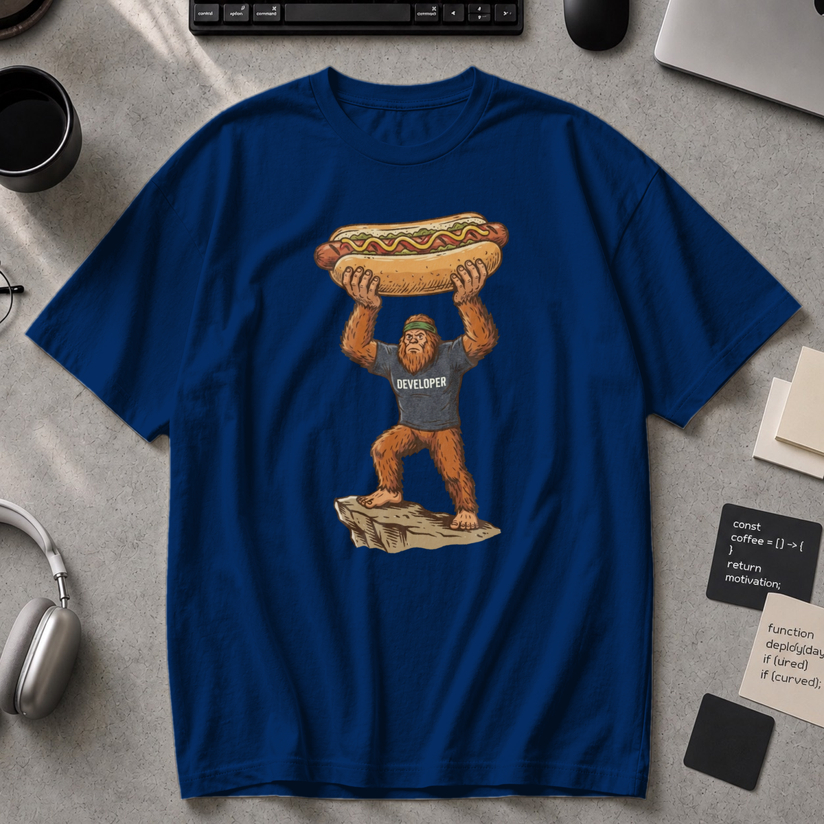 Freedom Bigfoot Hot Dog Press Premium Shirt - True Navy