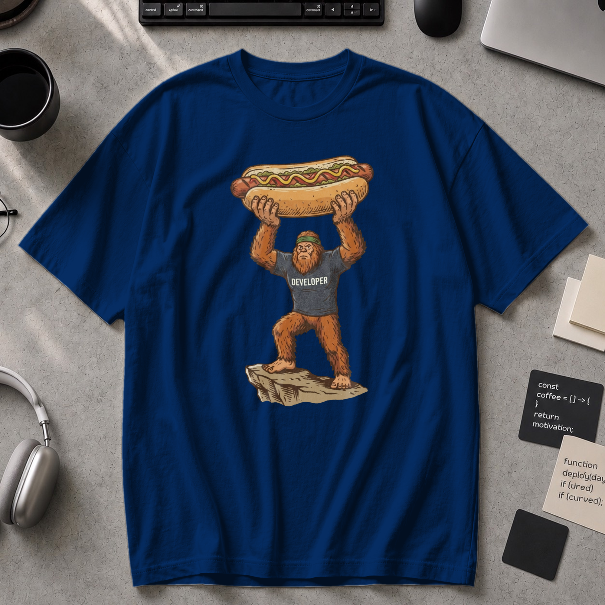 Freedom Bigfoot Hot Dog Press Premium Shirt - True Navy