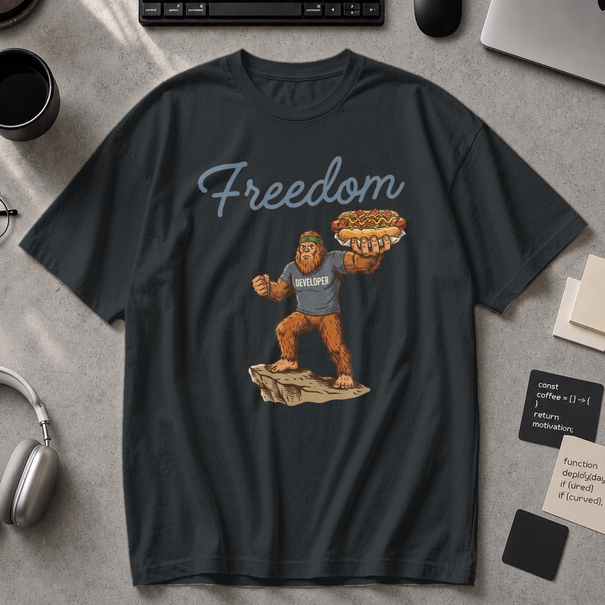 Freedom Bigfoot Hot Dog Premium Shirt - Black