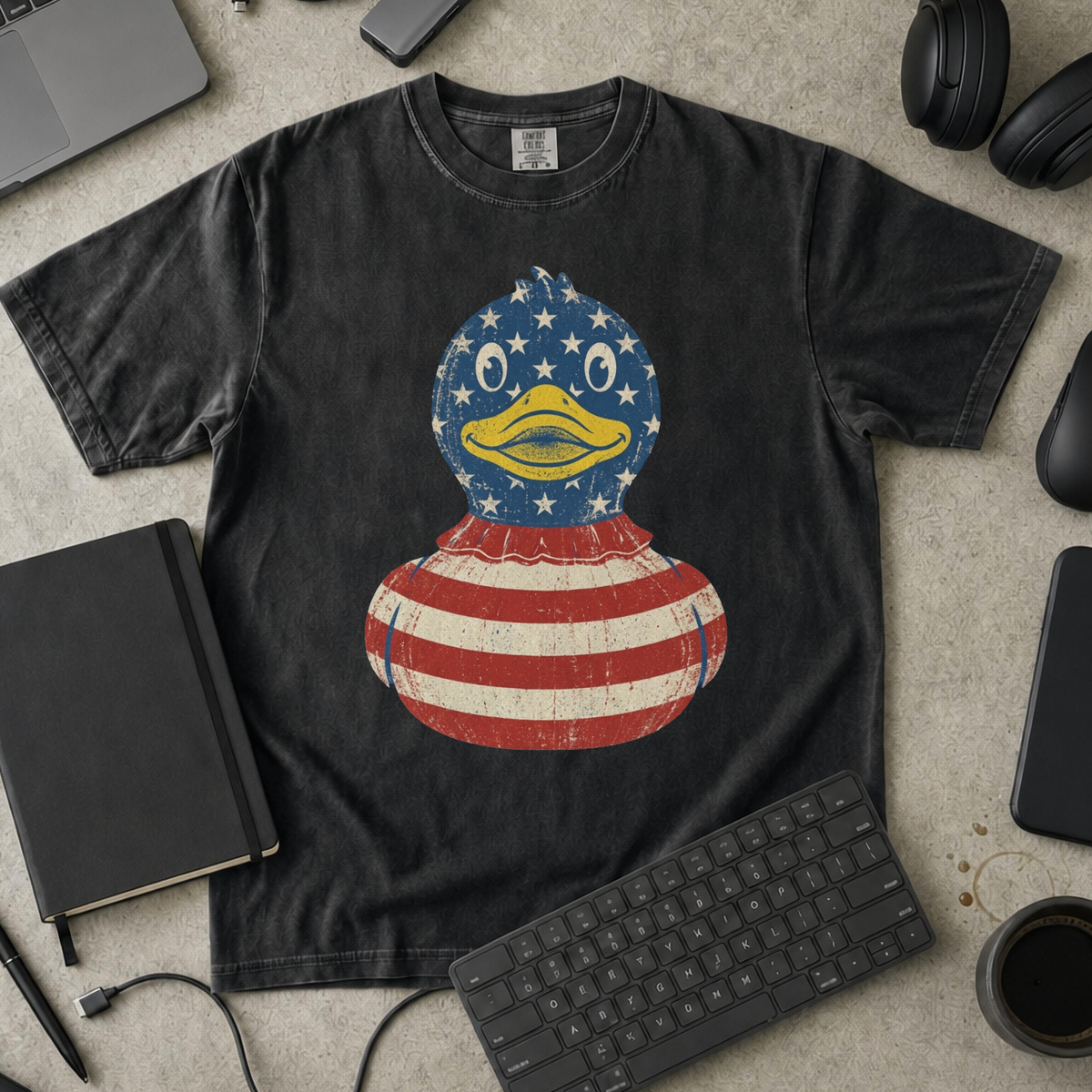 Freedom Debug Duck Premium Shirt — black Premium Shirt mock-up
