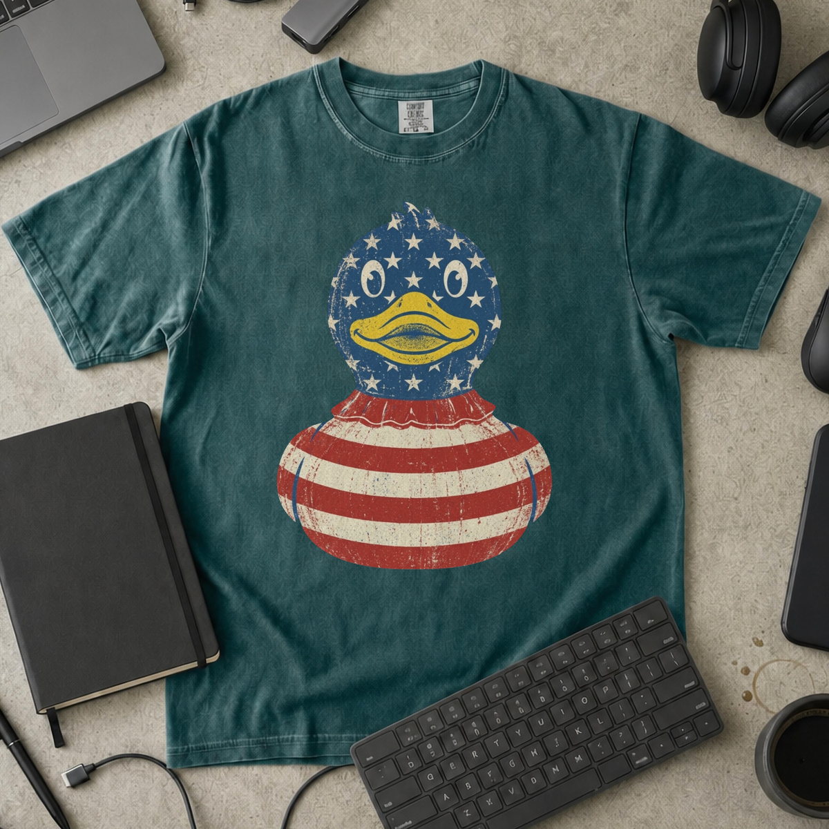 Freedom Debug Duck Premium Shirt — blue spruce Premium Shirt mock-up