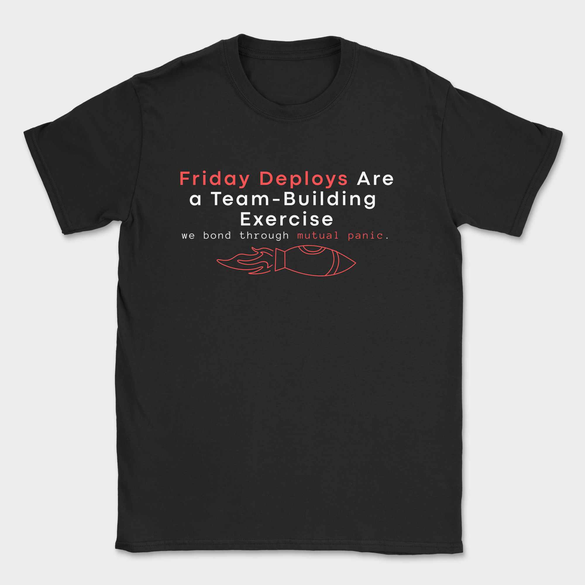 friday deploys = team building shirt — Black