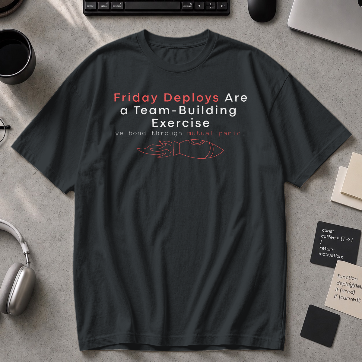 friday deploys = team building Premium Shirt - Black