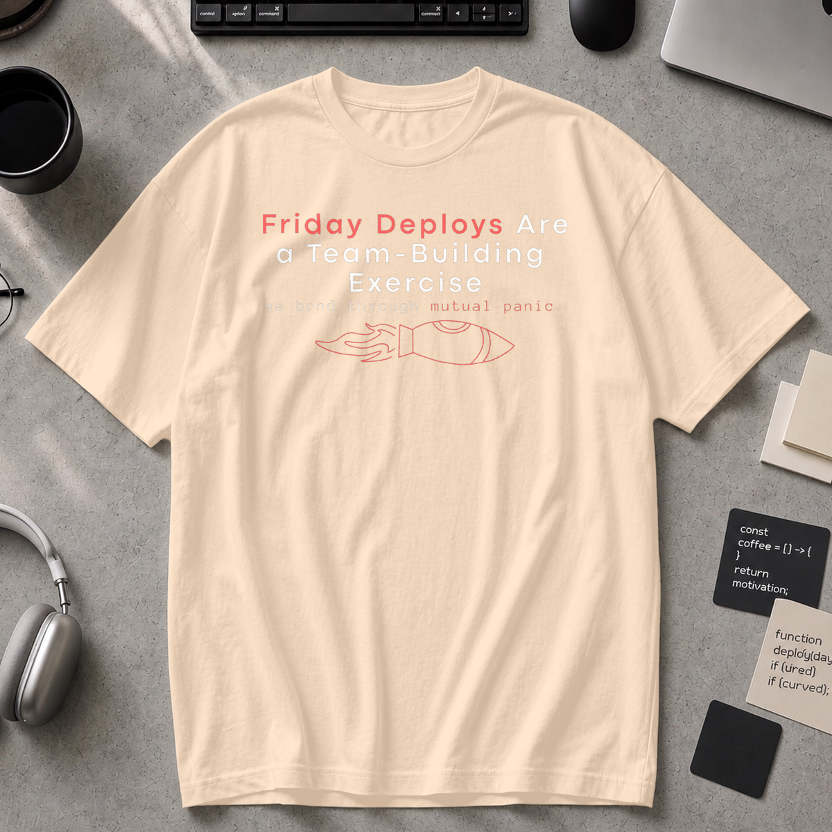friday deploys = team building Premium Shirt - Ivory