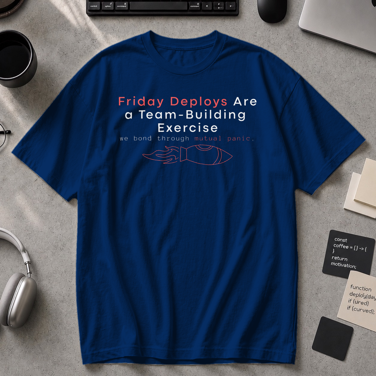 friday deploys = team building Premium Shirt - True Navy