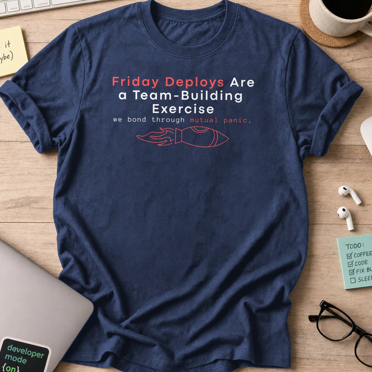 friday deploys = team building shirt - Navy