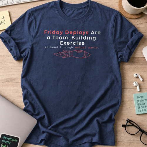 friday deploys = team building shirt - Navy