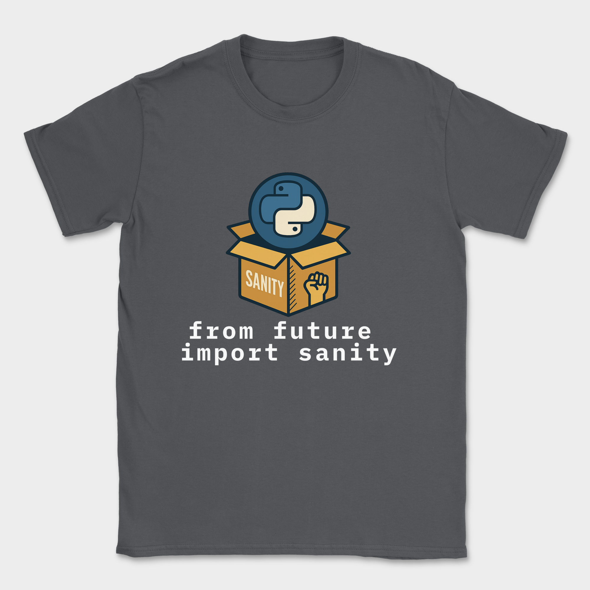 from future import sanity shirt — Dark Heather Grey