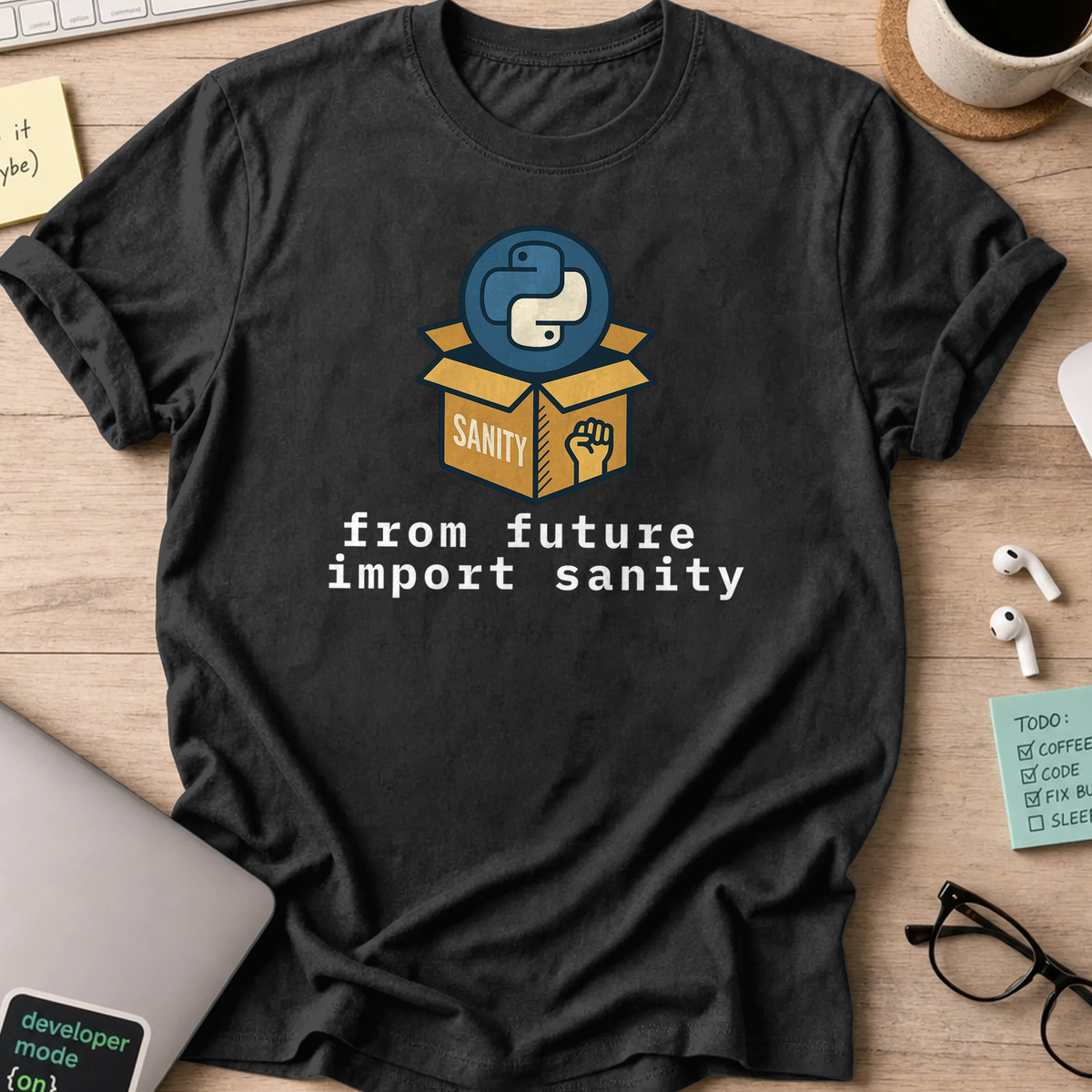 from future import sanity shirt - Black