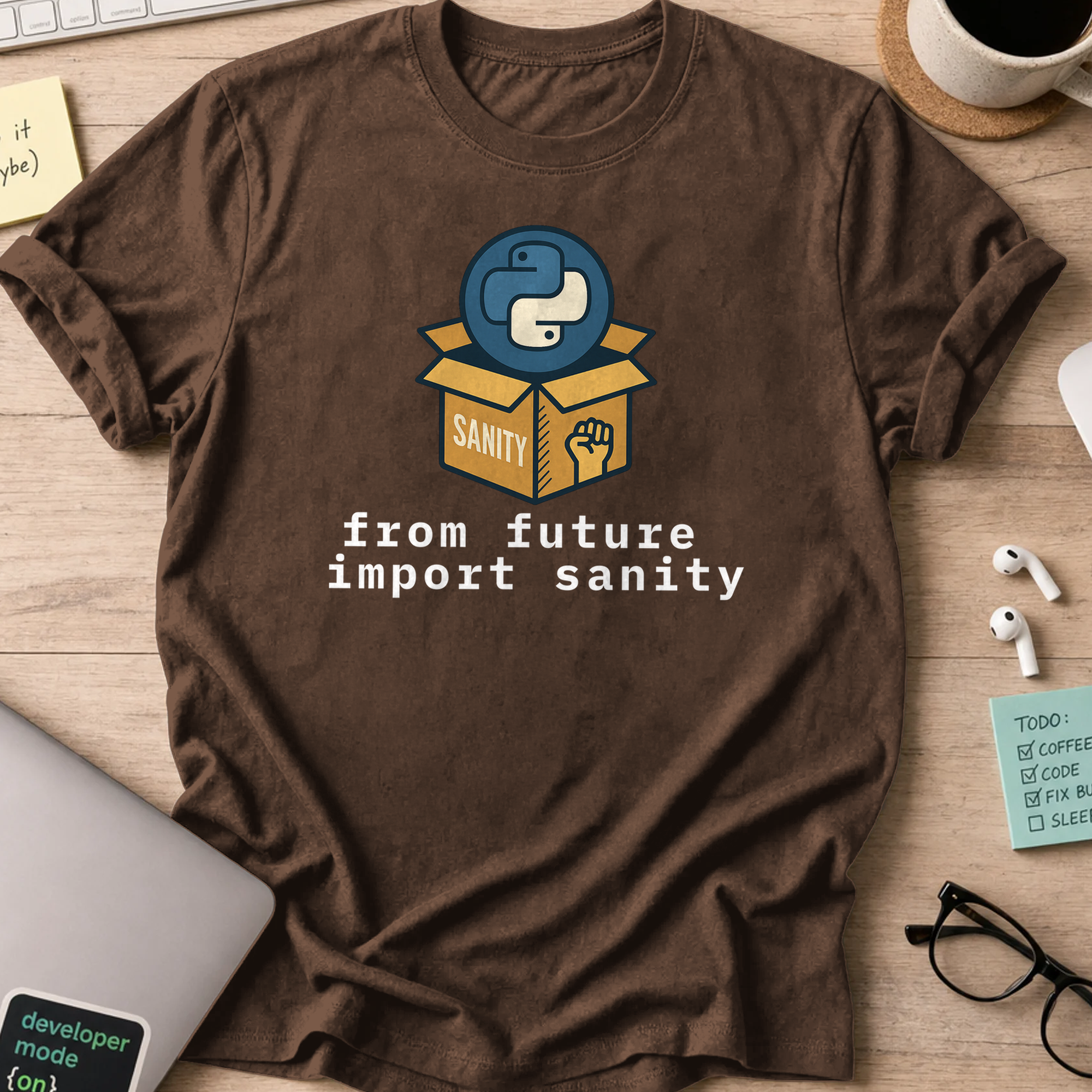 from future import sanity shirt - Dark Chocolate