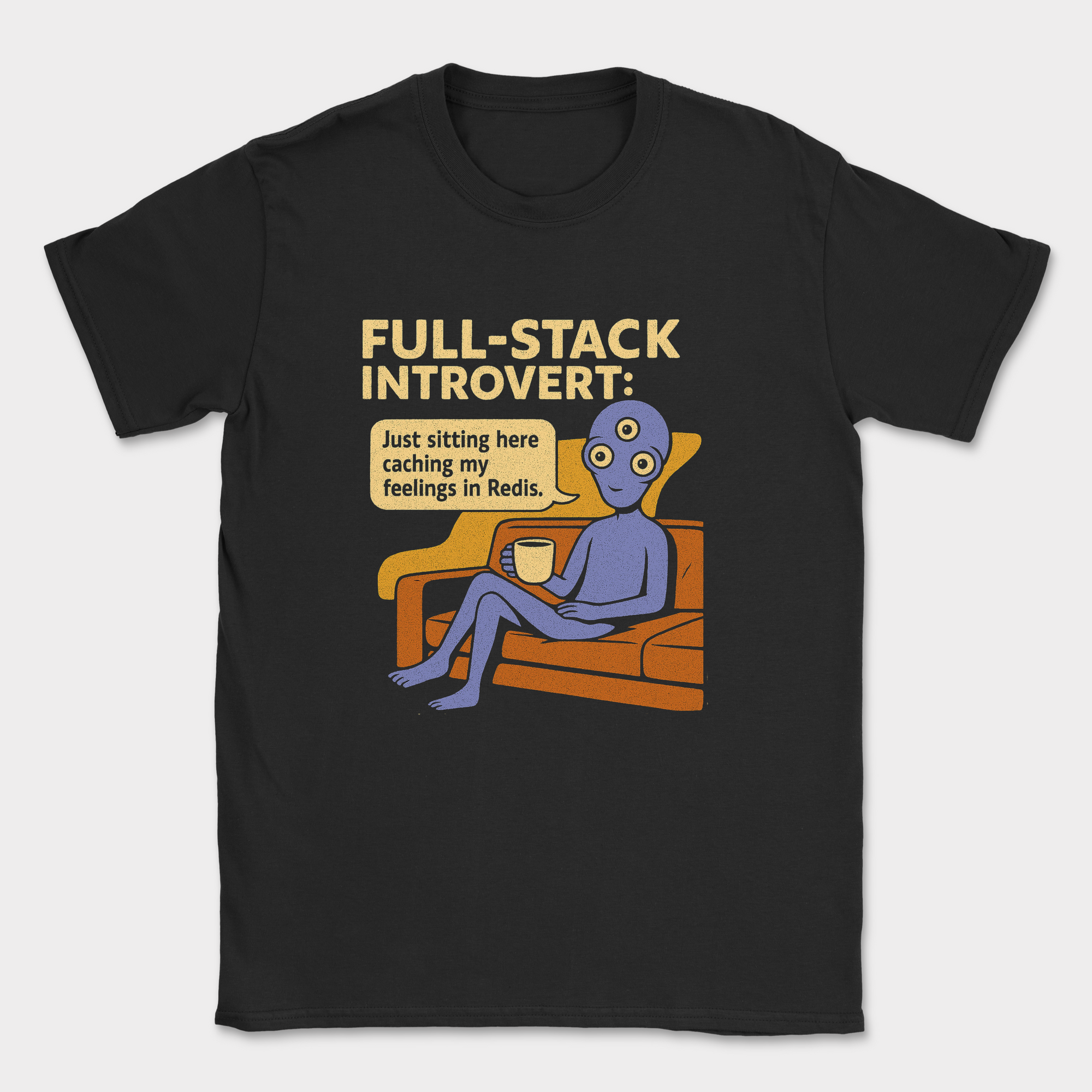 full stack introvert alien shirt — Black