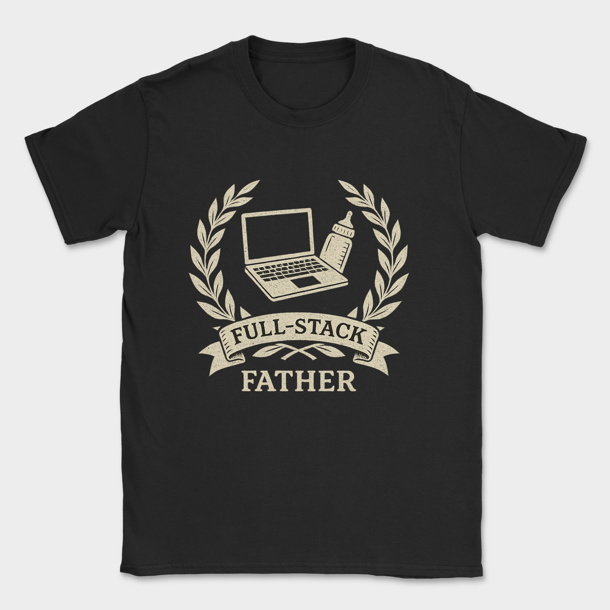 full-stacked father shirt — Black