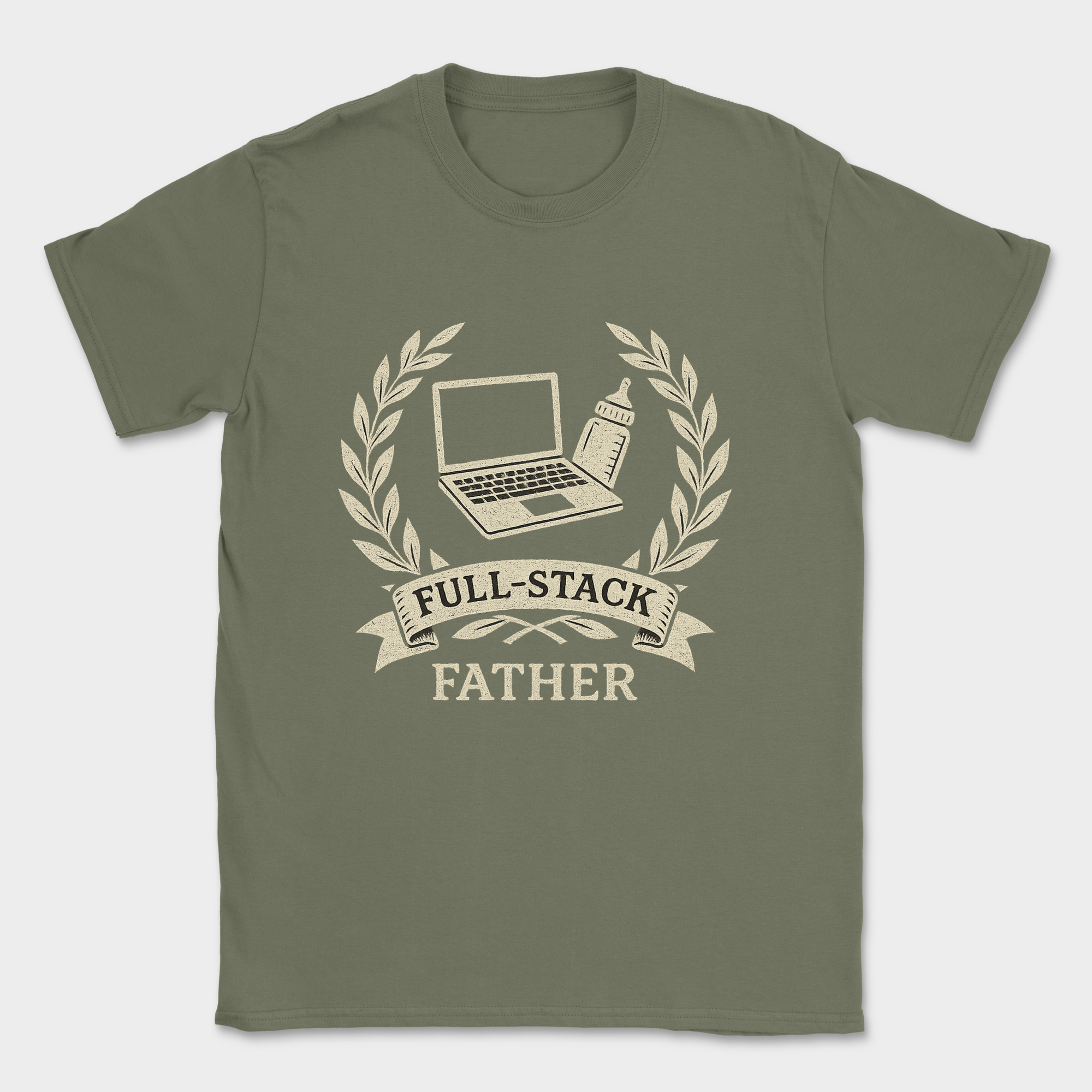 full-stacked father shirt — Military Green