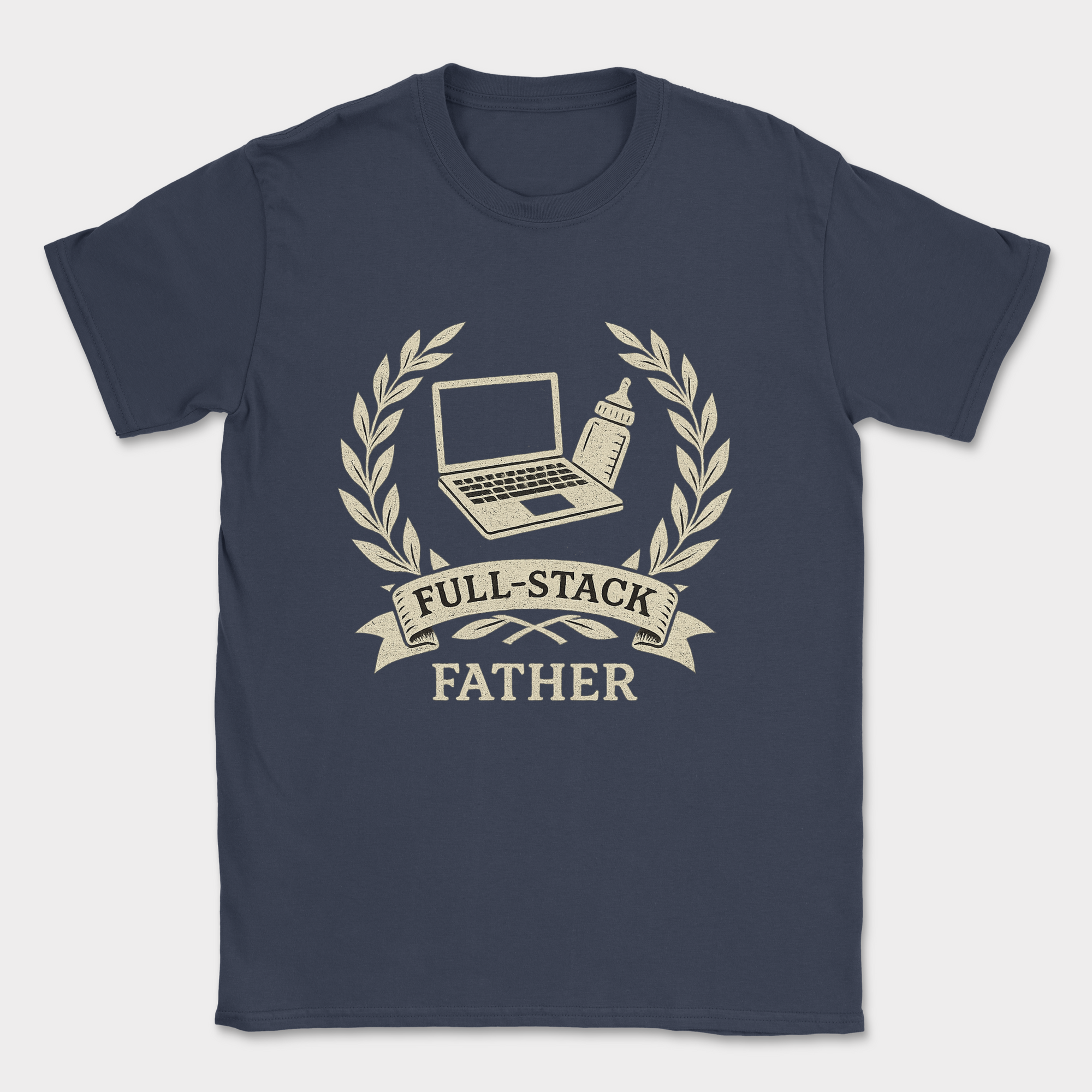 full-stacked father shirt — Navy